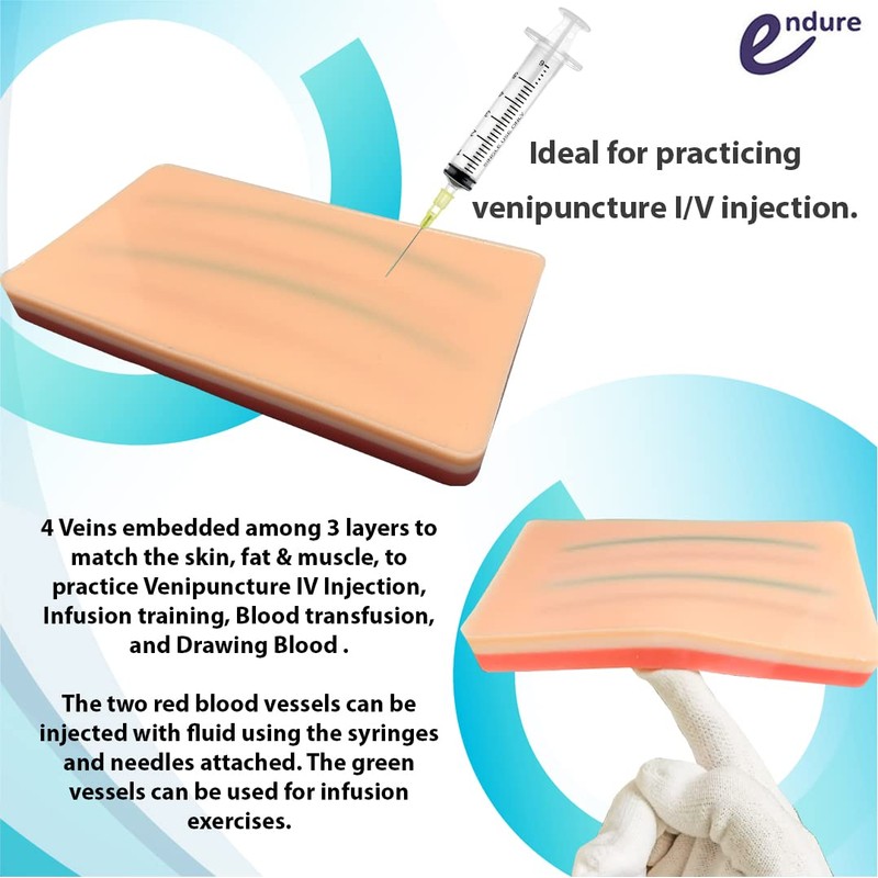 Endure Suture, I/V & Injection Training KIT, 50 Items, Durable
