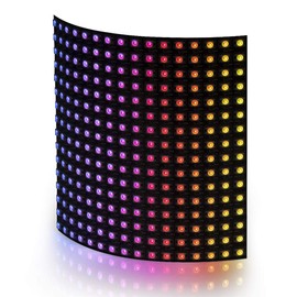 BTF-LIGHTING WS2812B RGB 5050SMD Individually Addressable Digital 16x16 256 Pixels 6.3in x 6.3in LED Matrix Flexible FPCB Dream Full Color Works with K-1000C Controller Image Video Text Display DC5V