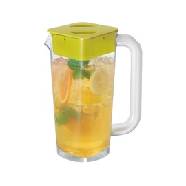 CURTA 1 Pack 2 Liters/68 oz Plastic Square Pitcher with Lid & Handle for Kitchen,ICED JUICE and Coffee Carafe Beverage Serveware, Acrylic Water Jug for Hot/Cold Drinks&lemonade
