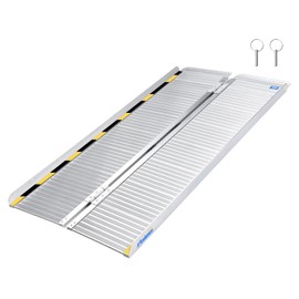 Ruedamann 59.8" L×28.1" W Threshold Ramp,5ft Wheelchair Ramps,Using Height 10",600lbs Capacity for Home,Steps,Stairs,Handicaps,Doorways,Aluminum Folding Ramps for Wheelchairs