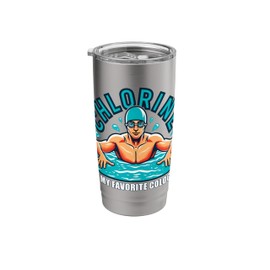 Funny Men's Swimming Chlorine is My Favorite Cologne Swimmer Stainless Steel Insulated Tumbler