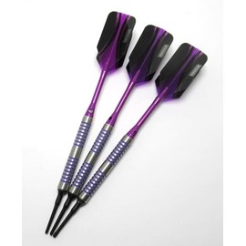 Puurfect Purple Soft Tip Darts - 16 Grams - 80% Tungsten with Upgrade Pack - 8 Rings