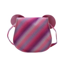 ZGMYC Little Girl's Rainbow Glitter Crossbody Purse Cute Bow Shoulder Bag Handbag with Cartoon Mouse Ears