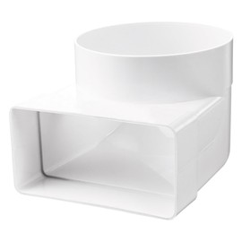 Ventilation Duct Flat Duct Deflection Piece 110 x 55 mm Diameter 100 mm Pipe Duct Round Duct Exhaust Air Duct for Cooker Hood Bow Flat Round T-Piece Reducing / Transition Connector PVC 90° Channel