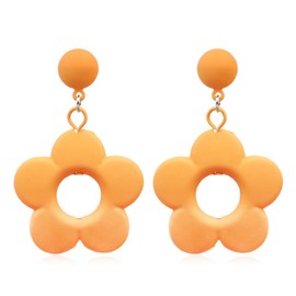 Gold Flower Earrings for Women Gold Chunky Statement Earrings Flower Dangle Drop Earrings Boho Earrings Gifts for Women