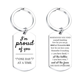 Inspirational Keyring Sobriety Gifts for Women Men AA Sobriety Gifts AA Recovery Gifts Alcohol Addiction Recovery Present For Friends