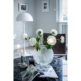 Magcolor Small Glass Round Vase for Weddings, Events, Decorating, Arrangements, Flowers, Office or Home Décor, Pack of 1 (6.9“ Tall 6.9“ Wide)