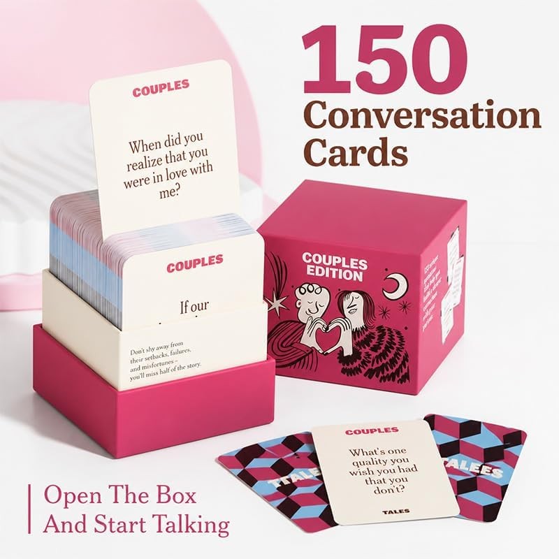 150 Conversation Starter Cards with Relationship Prompts for Couples