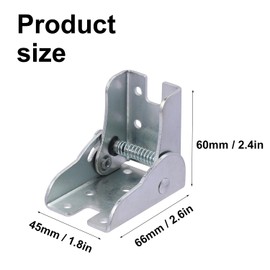 Biugaaufai 10 Pack 2.6 x 2.4 inches 90 Degree Folding Hinges Brackets with Screw, Self Locking Folding Table Leg Hinges, 90 Degree Foldable Table Leg Bracket for Furniture(Silver)