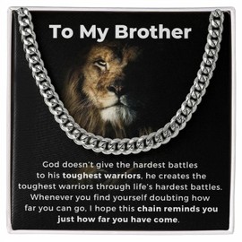 VIRAGIL Gifts To My Brother Curb Chain Necklace, Brother Birthday Gift from Sister, Sentimental Gift For Big Brother Birthday, Christmas Gifts For Brother Stainless Steel Silver/Standard Box