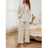 Tankaneo Womens Striped Set 2 Piece Outfits Casual Long Sleeve