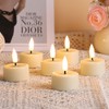 Eywamage Ivory Flameless Wax Tealights with Remote Batteries, Flickering Realistic