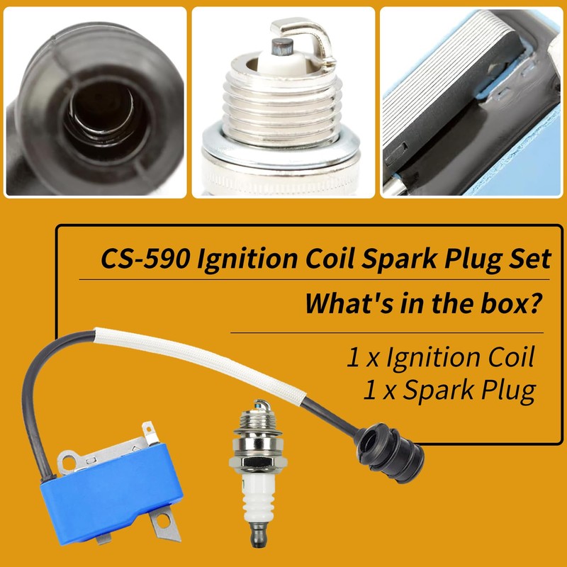 seacses Upgraded CS-590 Ignition Coil Spark Plug Set Compatible with