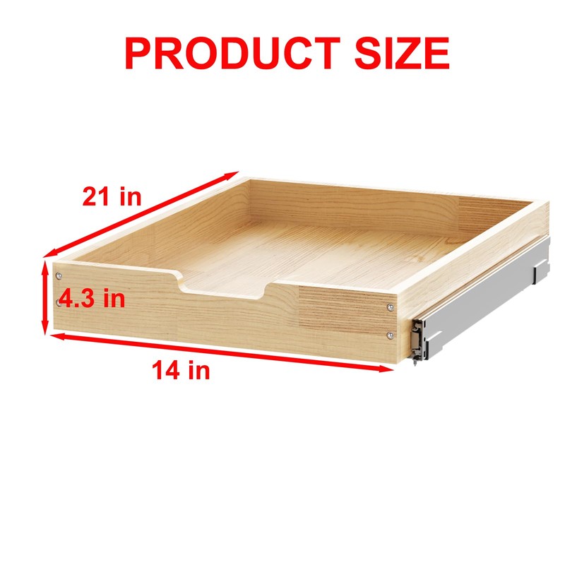 Sikarou Wood Pull Out Cabinet Organizer 14" W x 21"