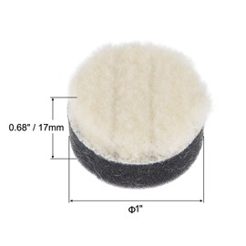 uxcell 1" Wool Felt Sponge Polishing Pad Hook and Loop Buffing Wheel for Orbital Polisher Buffer 4 Pcs