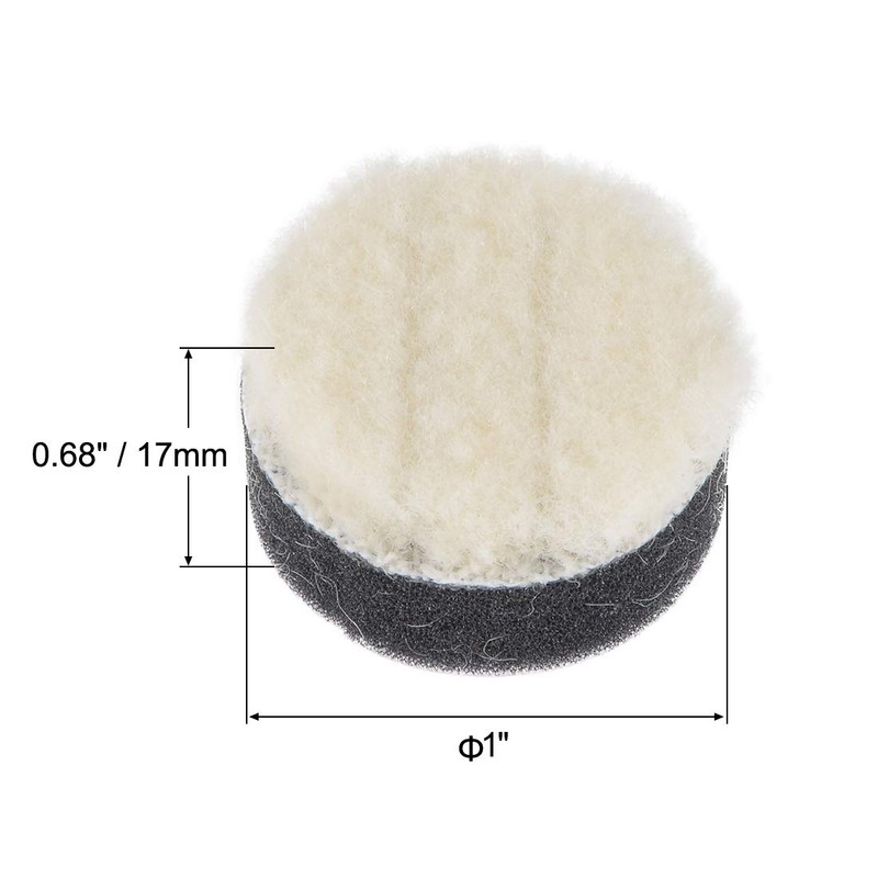 uxcell 1" Wool Felt Sponge Polishing Pad Hook and Loop