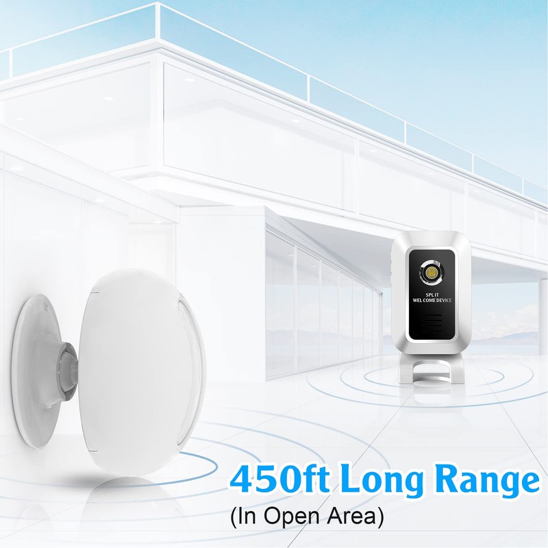 Wireless Motion Detector Alarm 32 Song 490ft LED Night Light