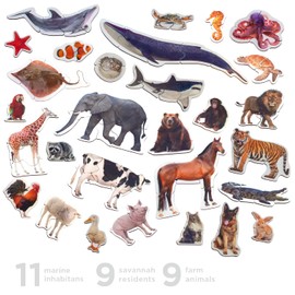 Ulanik Animals Toddler Puzzles, Wooden Puzzles for Toddlers 3-5, Jigsaw Puzzles, Kids Puzzles, Learning Toys for 3 Year Old, Preschool Games — 29 Animal Figurines