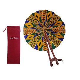 African Fabric Folding Fan: Church, Ankara, Multicolor, kente, Leather, Wedding, Sports, and Pouch Included Limited Edition.