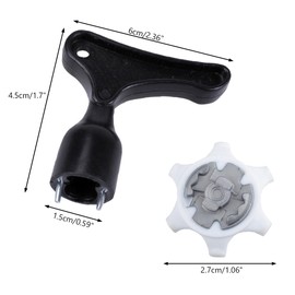 Ncheli Pack of 8 Golf Shoe Spikes + 1 Golf Spike Key, Golf Spikes Golf Shoe Spikes Outdoor Golf Shoe Spikes Ultra Thin Universal Training Parts