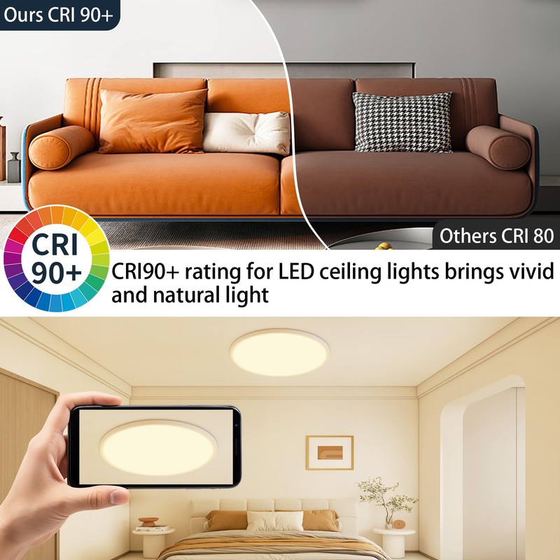 20 Inch LED Dimmable Ceiling Light Fixture 40W - Round