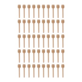 50pcs Honey Dipper Wooden Multipurpose Mini Honey Stirrer Stick for Home Cafe Dessert Store