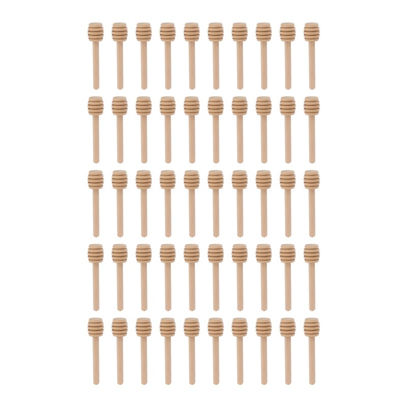 50pcs Honey Dipper Wooden Multipurpose Mini Honey Stirrer Stick for