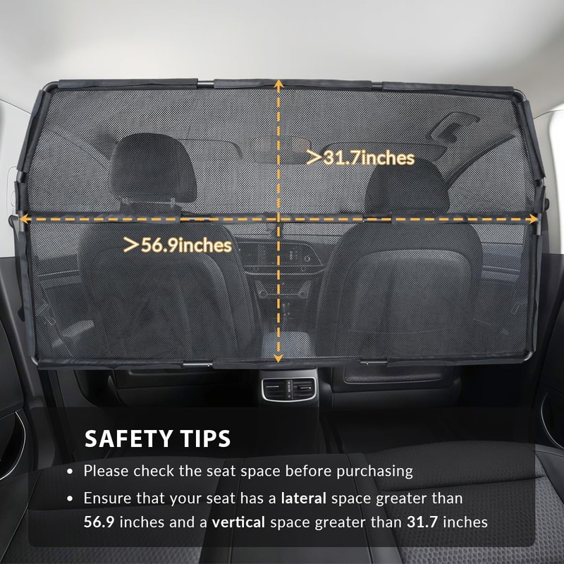 LITTOU Car Dog Barrier Net for Large SUV Trunk 56"