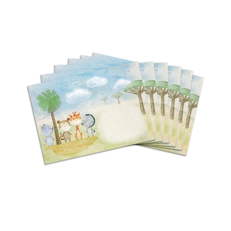 Stationery Set for Girls and Boys Animals Monkey Zebra Giraffe