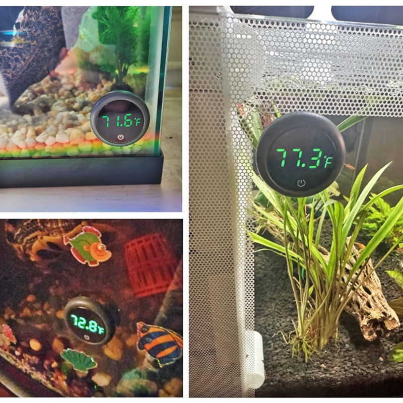 DWEII 2pack LED Digital Aquarium Thermometer, Tank Thermometer Aquarium Temperature