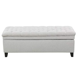 Christopher Knight Home Juliana Fabric Storage Ottoman, Light Gray