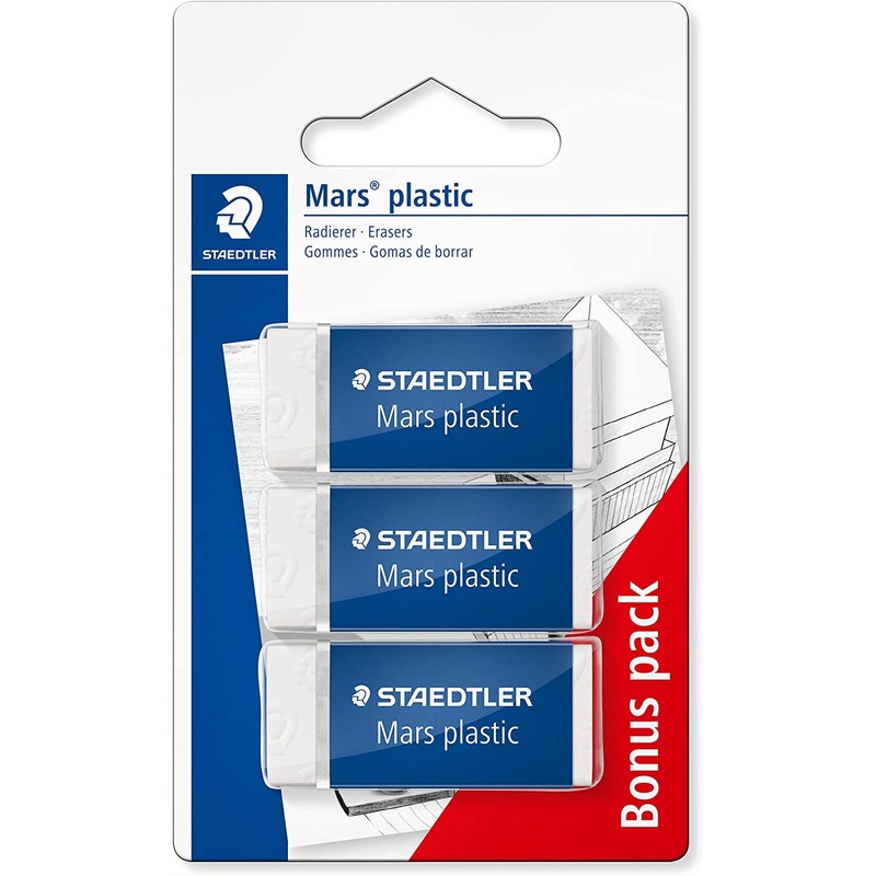 Staedtler 5 Noris Mars Pencils and 3 Erasers Plastic, Phthalate