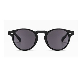 TECH-LINE-DIRECT FASHION ACCESSORIES Round Retro Sunglasses for Men Women Classic Vintage Sun Glasses Unisex with UV protection (Black Frame + Black Lens)