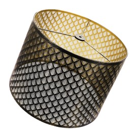 Lampshade Drum Lamp Shades 14" Top x 16" Bottom x 11" High (Spider) Metal Antique Bronze Gold Large Lamp Shade for Floor&Table Lamps and Bedside Lamp- Art Small Arrow Etched - Lampshades Replacement