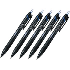 Uni-ball Jetstream Extra Fine Point Retractable Roller BallpointPens,-rubber Grip Type -0.7mm-Blue Ink-value Set of 5