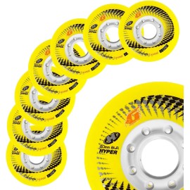 HYPER CONCRETE+G wheels 80mm/84A - 8 WHEELS - YELLOW   inline skates wheels - 80 mm