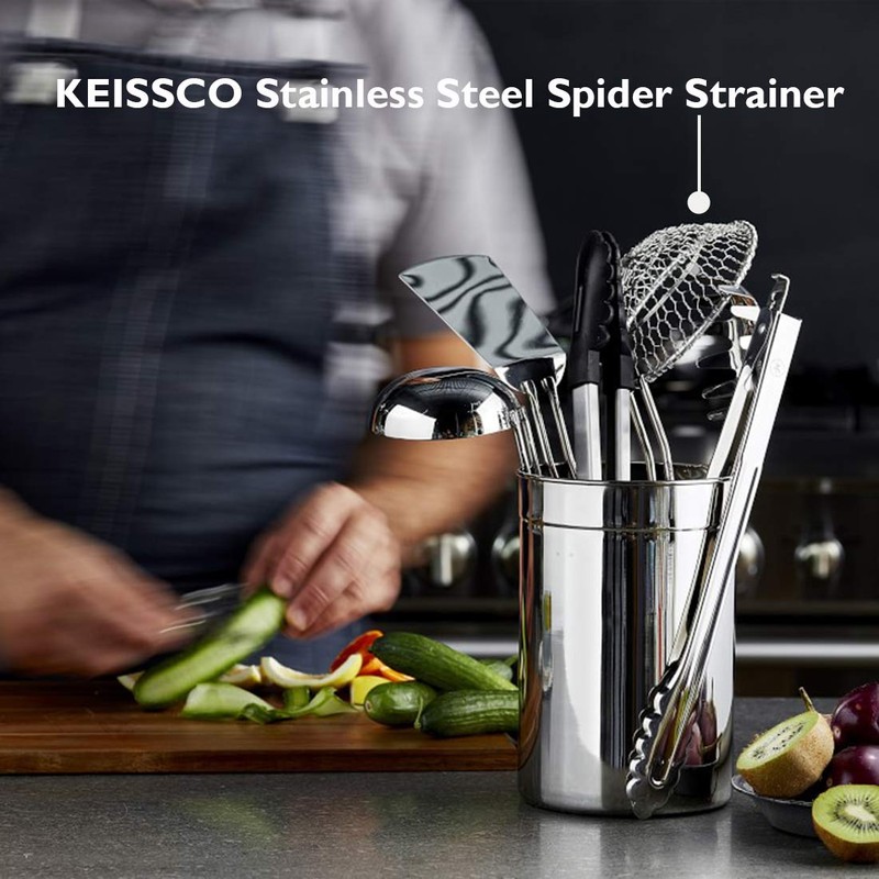Hicook Stainless Steel Kitchen Spider Strainer Skimmer Ladle Food Dumpling