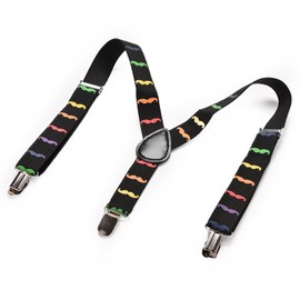 Trimming Shop Mens Braces with Very Strong Metal Clips Heavy Duty Suspenders One Size Fits All Men and Women, Adjustable 25mm Wide Elastic Y Style Suspender