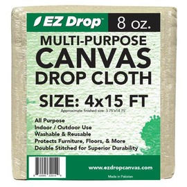 EZ Drop Painter's Large Canvas Fabric Drop Cloth for Painting (4 ft. x 15 ft.)