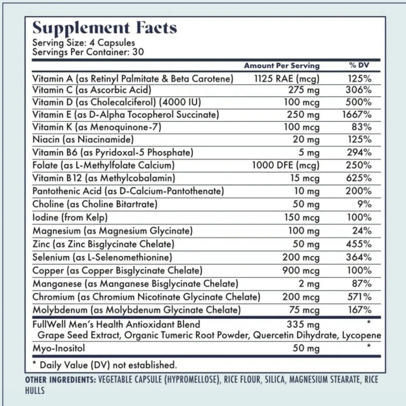 Fullwell Multivitaminico Hombre Esperma 120
