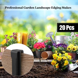 20 Pcs Plastic Ground Stakes 9.6 Inch Landscape Edging Stakes Tent Pegs Spikes for Campings Outdoor Edging and Terrace Board and Garden Lawn, Sturdy Canopy Stakes for Sand Beach Woods(Black)