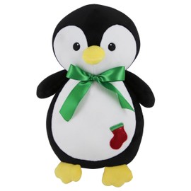Eurowrap 8" Plush Christmas Soft Plush Toy - Penguin - Christmas Themed Soft Toy - Adorable Christmas Plush Penguin - Perfect for Children, Gifts, Presents for Kids