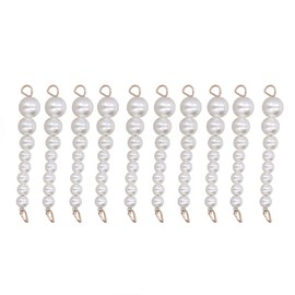 10Pcs Pearl Shoe Chains Polished ABS Resin Metal Buckle Widely Used Bling Shoe Chains of Craft DIY Replacement Large