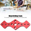Woodworking Straight Hole Punch Locator Red Aluminum Alloy with Drill