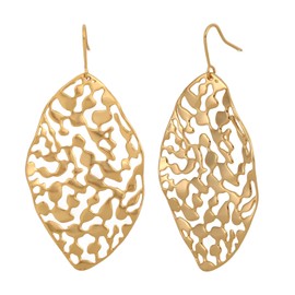 Gold Leaf Earrings for Women, Hollow Leaf Drop Geometric Dangle Earrings Fashion Bohemian Statement Jewelry Gifts for Party Dates & Daily Style