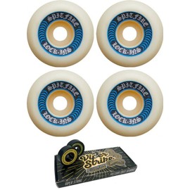 57mm Spitfire Wheels Formula Four Lock Ins White/Blue Skateboard Wheels - 99a with Viper Strike Skateboard Bearings 8mm Precision ABEC 7 Skateboard Bearings - Bundle of 2 Items