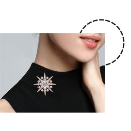 Star Brooch Sparkly Crystal Eight-pointed Star Elegant Brooch Pin Winter Snowflake Baroque Brooch Bride Wedding Party Birthday for Women Lapel Pins Dress Suit Bouquet Accessories Jewelry Art Deco