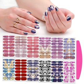 SILPECWEE 12 Sheets Nail Polish Strips Full Nail Wraps for Women Color Blending Self Adhesive Nail Polish Stickers Gel Nail Strips Nail Art Accessories with Nail File (Chic Style)
