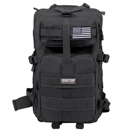 Seibertron Falcon Water Repellent Hiking Camping Backpack Compact Pack Summit Bag (Black 37L)