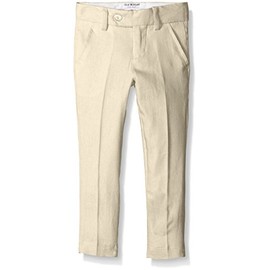 Isaac Mizrahi Boys' Little Solid Linen Pants, Natural, 7